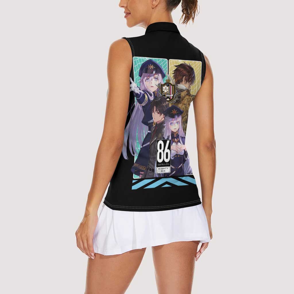 86 Eighty Six Women Sleeveless Polo Shirt Anime Style - The Mazicc