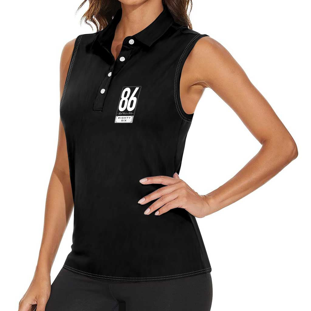 86 Eighty Six Women Sleeveless Polo Shirt Anime Style - The Mazicc