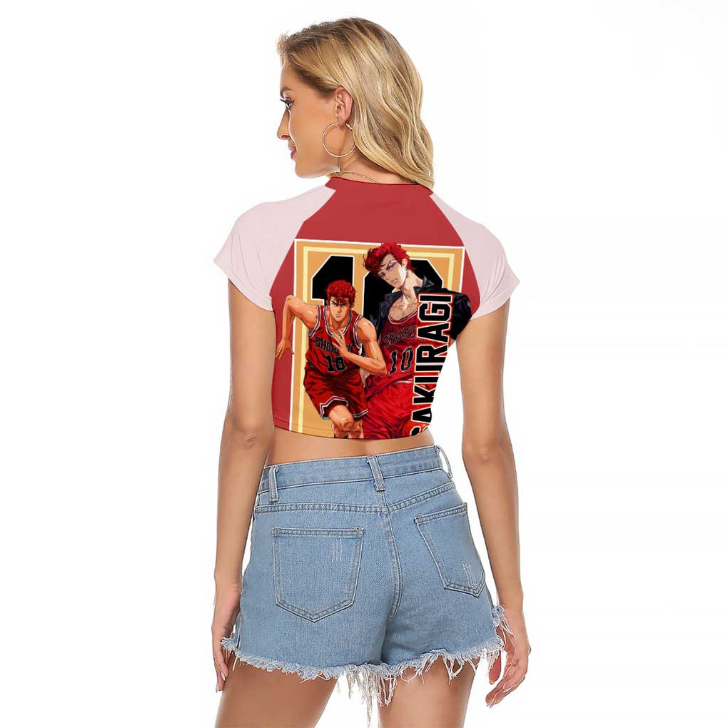 Hanamichi Sakuragi Slam Dunk Raglan Cropped T Shirt Japan Anime Style