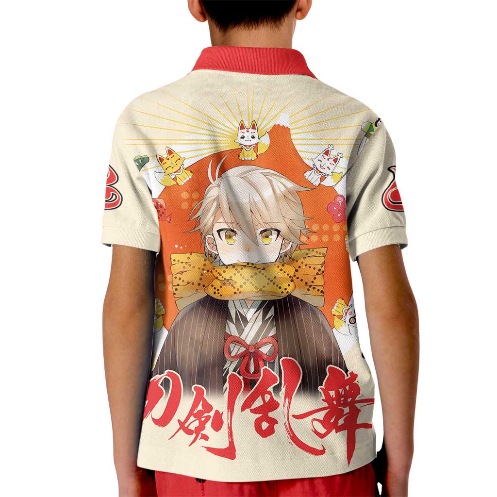 Cute Foxes Touken Ranbu Kid Polo Shirt Japan Anime Style - The Mazicc