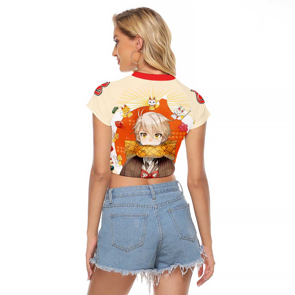 Cute Foxes Touken Ranbu Raglan Cropped T Shirt Japan Anime Style - The Mazicc
