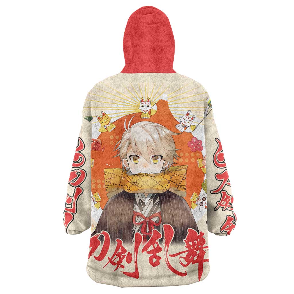Cute Foxes Touken Ranbu Wearable Blanket Hoodie Japan Anime Style - The Mazicc