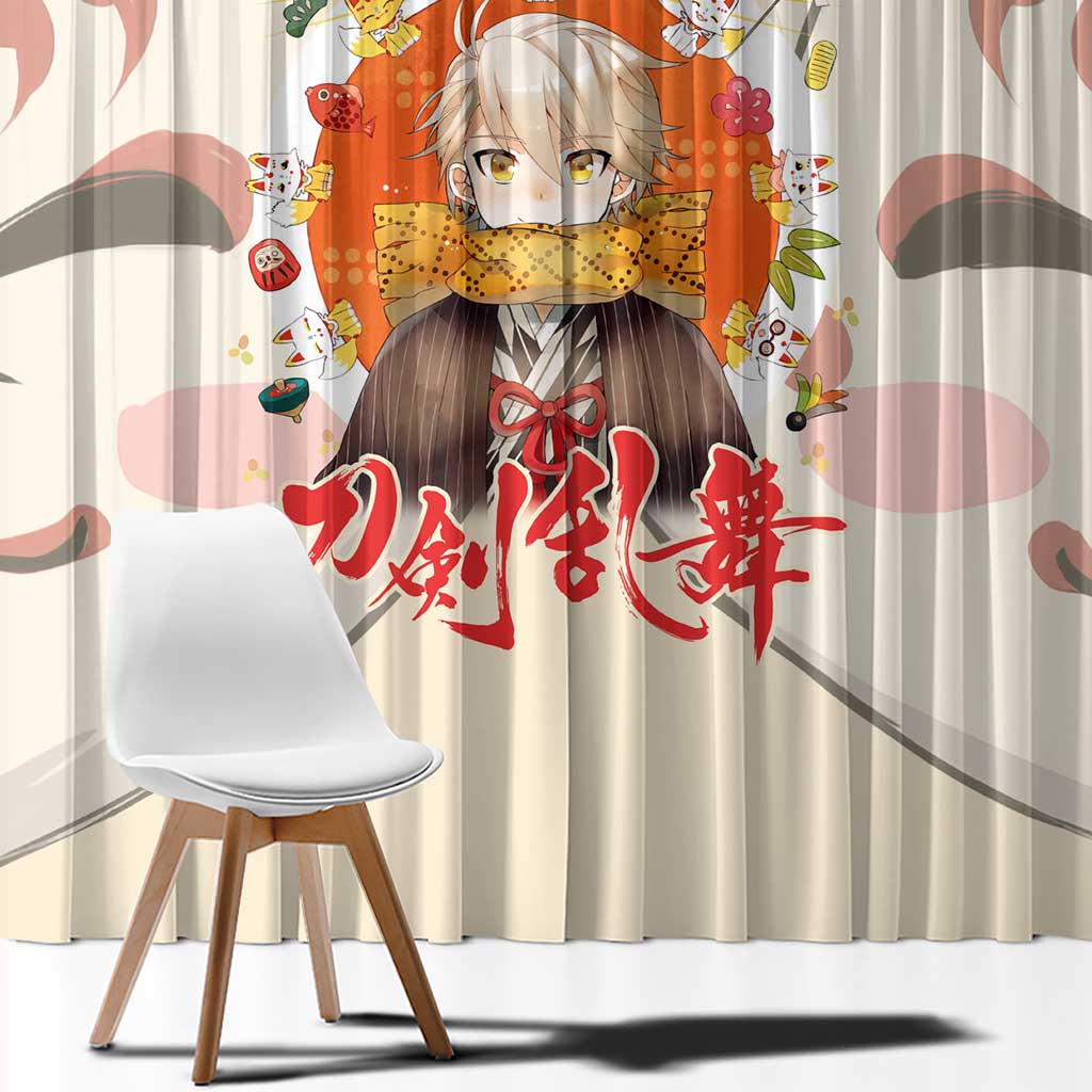 Cute Foxes Touken Ranbu Window Curtain Japan Anime Style - The Mazicc