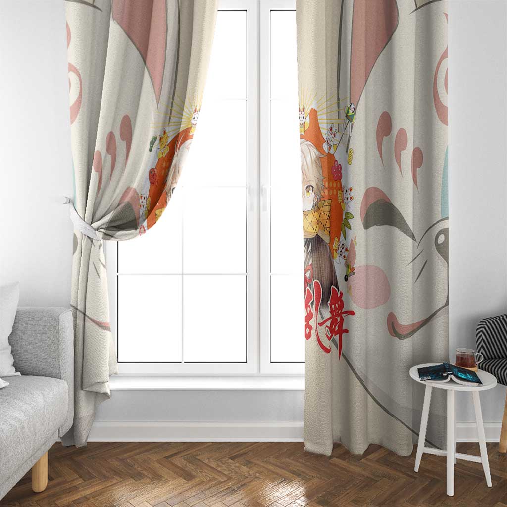 Cute Foxes Touken Ranbu Window Curtain Japan Anime Style - The Mazicc