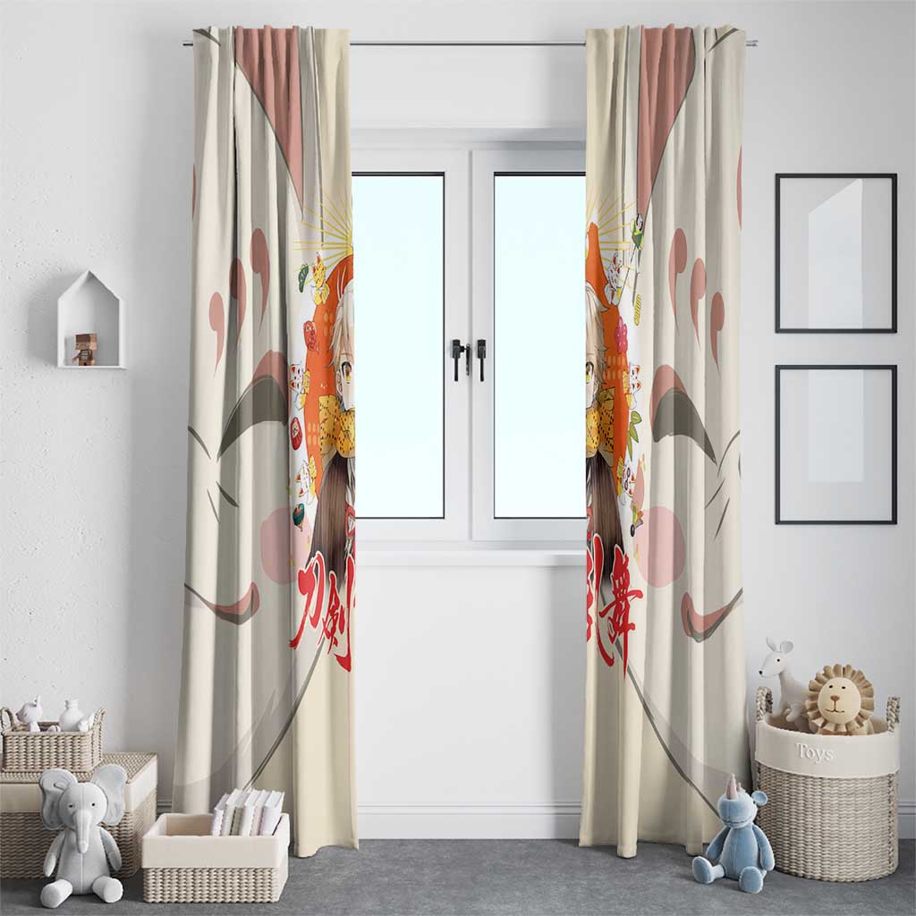 Cute Foxes Touken Ranbu Window Curtain Japan Anime Style - The Mazicc