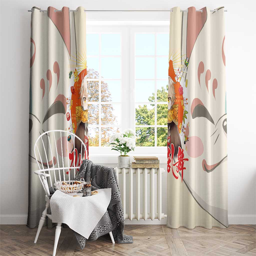 Cute Foxes Touken Ranbu Window Curtain Japan Anime Style - The Mazicc
