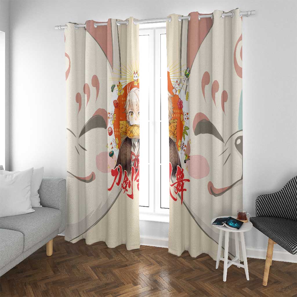 Cute Foxes Touken Ranbu Window Curtain Japan Anime Style - The Mazicc