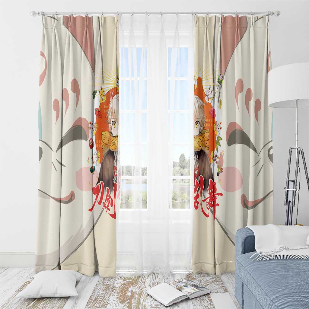Cute Foxes Touken Ranbu Window Curtain Japan Anime Style - The Mazicc