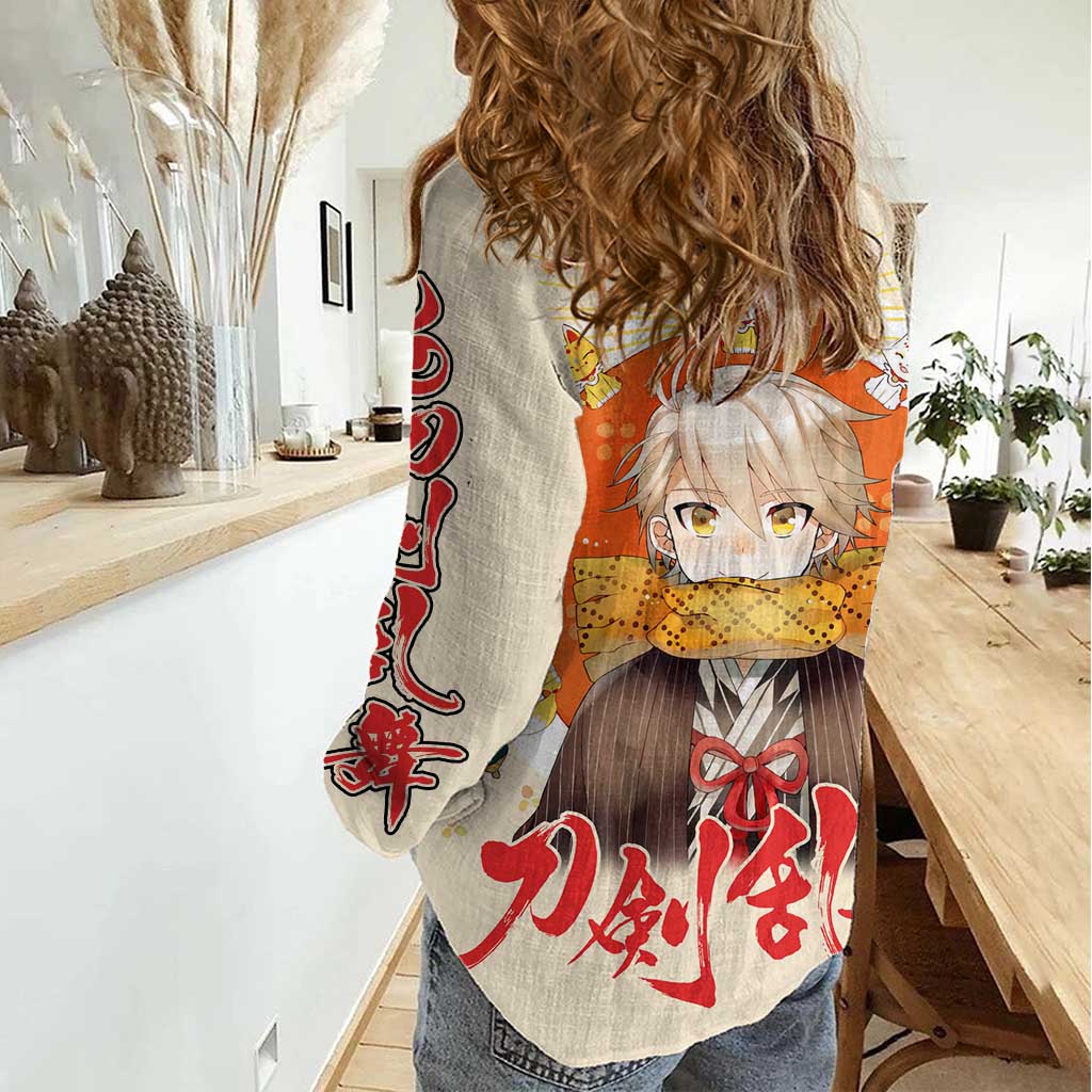 Cute Foxes Touken Ranbu Women Casual Shirt Japan Anime Style - The Mazicc