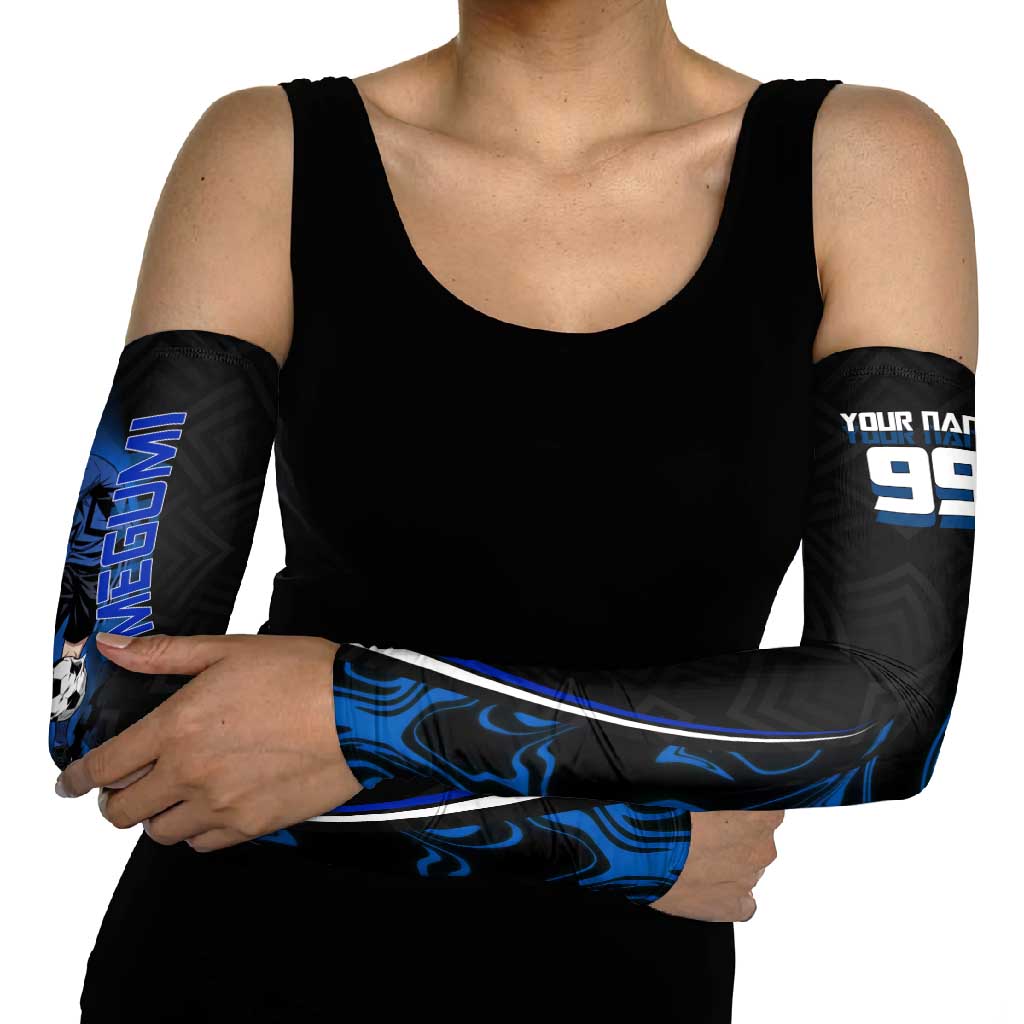 Custom Megumi Fushiguro Jujutsu Kaisen Arm Sleeves Blue Flames Soccer Theme Anime