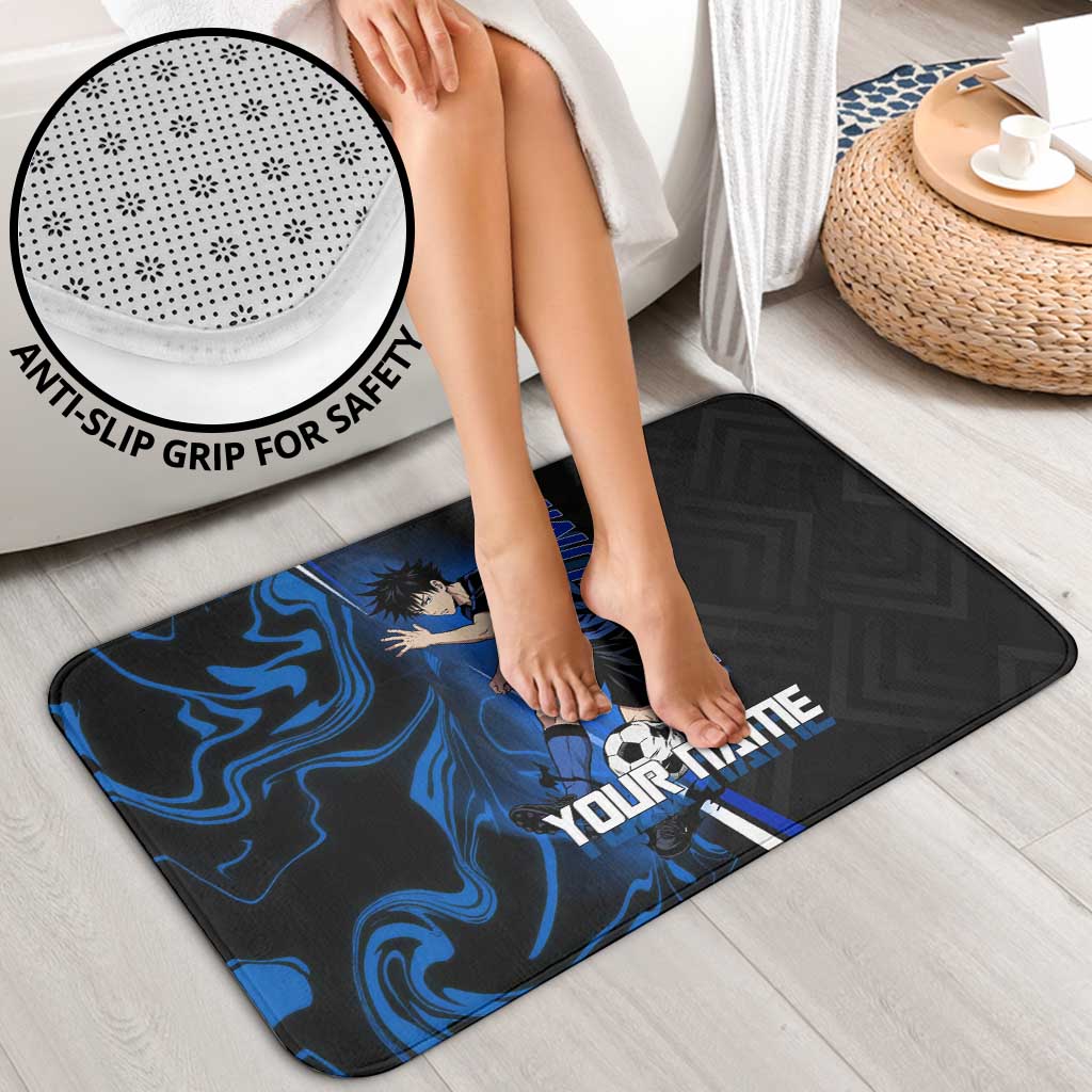 Custom Megumi Fushiguro Jujutsu Kaisen Bathroom Set Blue Flames Soccer Theme Anime