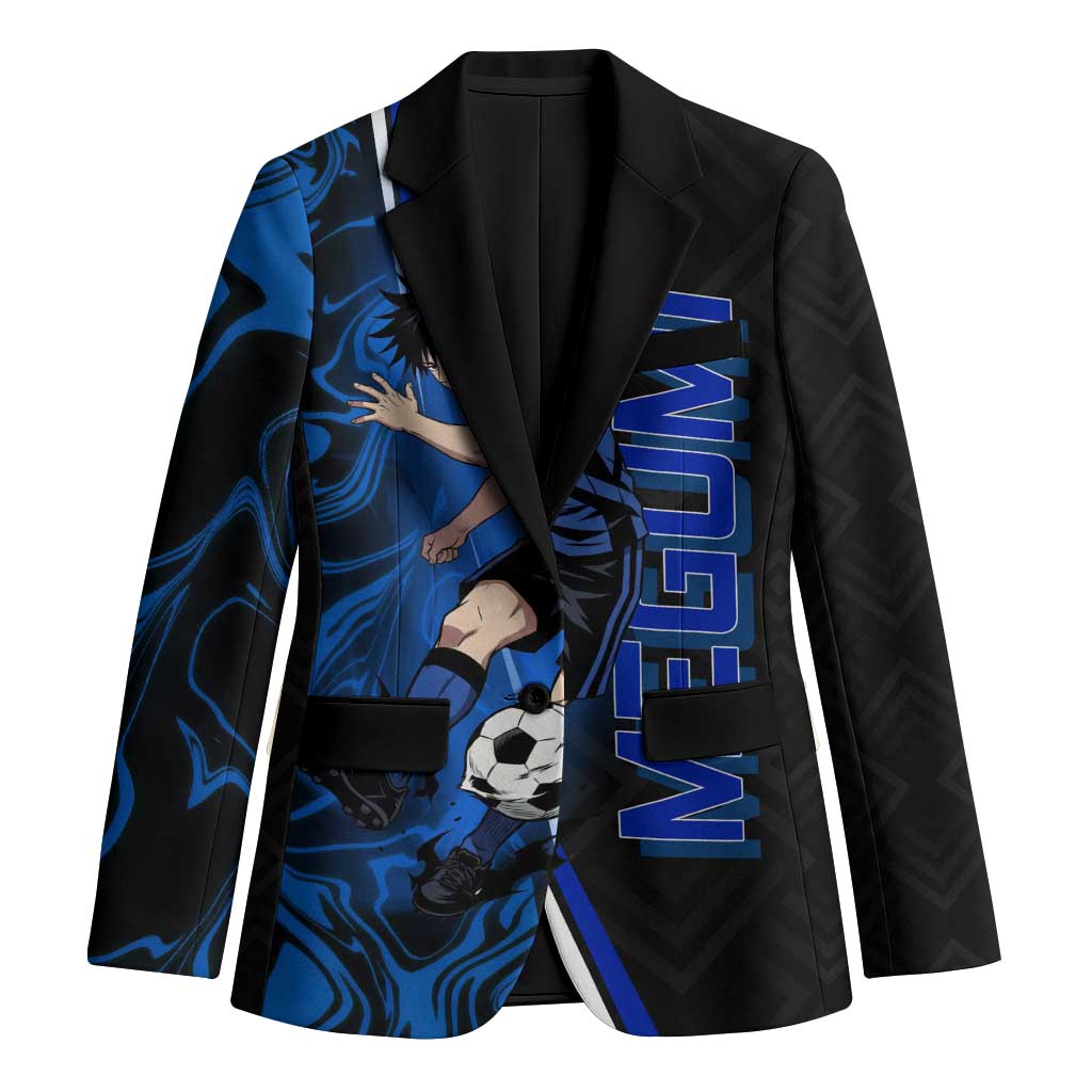 Custom Megumi Fushiguro Jujutsu Kaisen Blazer Blue Flames Soccer Theme Anime