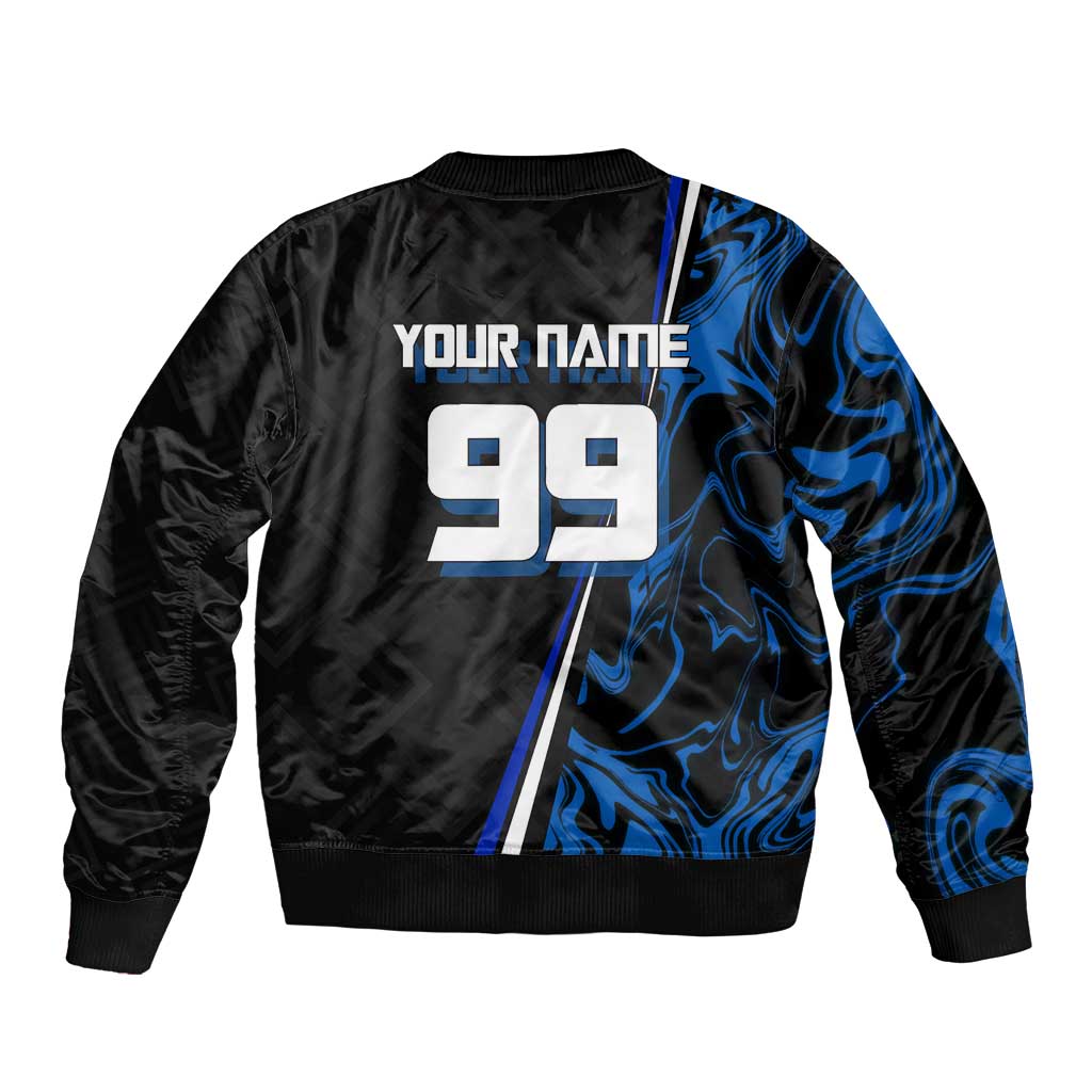 Custom Megumi Fushiguro Jujutsu Kaisen Bomber Jacket Blue Flames Soccer Theme Anime