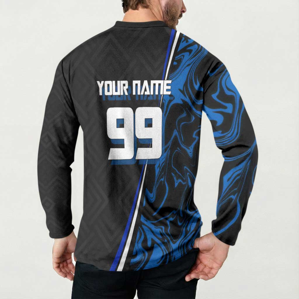 Custom Megumi Fushiguro Jujutsu Kaisen Button Sweatshirt Blue Flames Soccer Theme Anime
