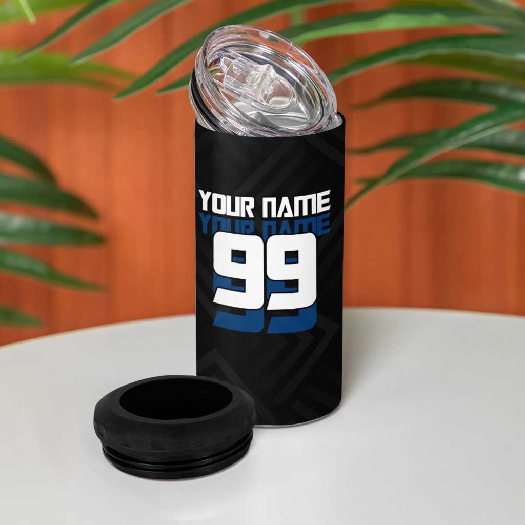 Custom Megumi Fushiguro Jujutsu Kaisen 4 in 1 Can Cooler Tumbler Blue Flames Soccer Theme Anime