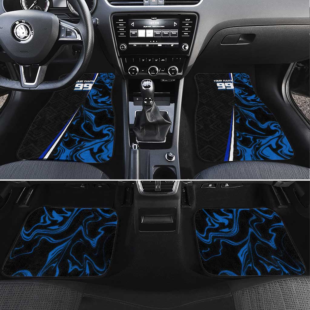 Custom Megumi Fushiguro Jujutsu Kaisen Car Mats Blue Flames Soccer Theme Anime