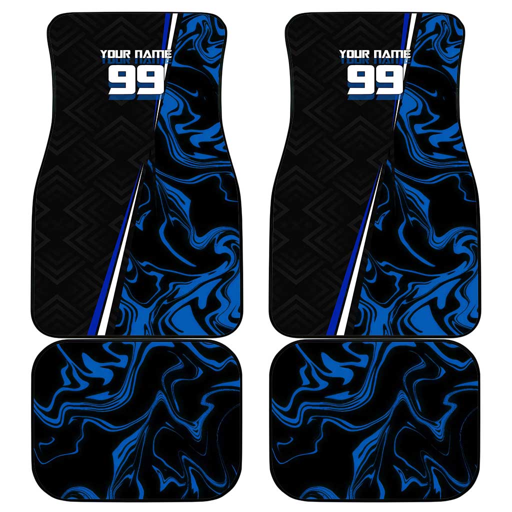 Custom Megumi Fushiguro Jujutsu Kaisen Car Mats Blue Flames Soccer Theme Anime