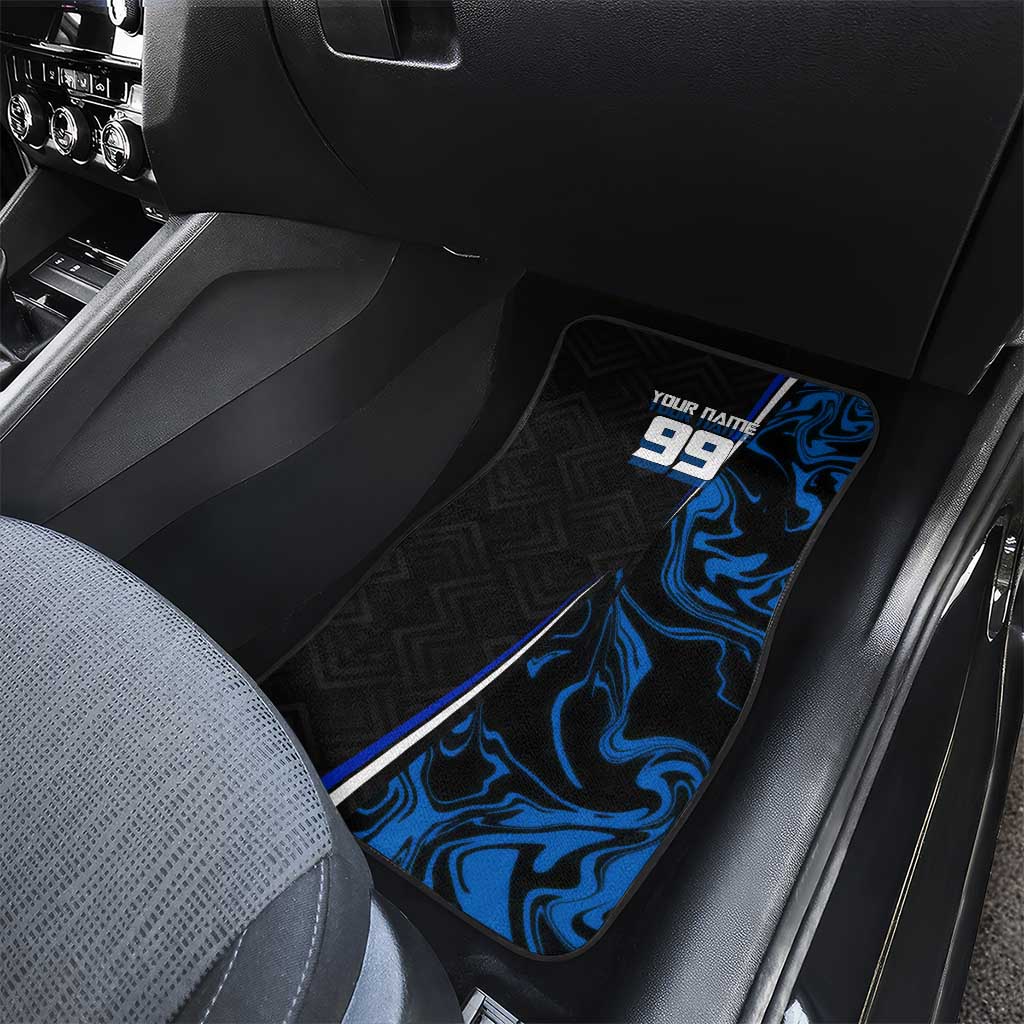 Custom Megumi Fushiguro Jujutsu Kaisen Car Mats Blue Flames Soccer Theme Anime