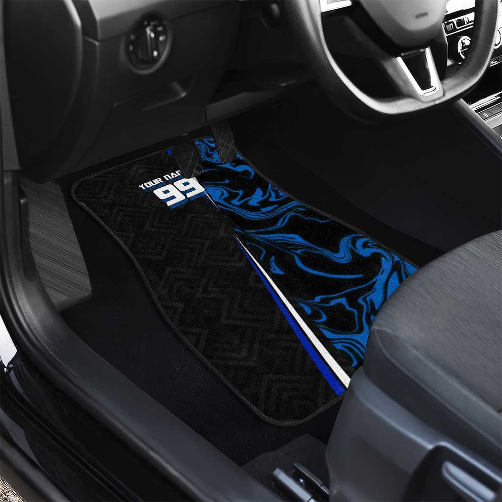 Custom Megumi Fushiguro Jujutsu Kaisen Car Mats Blue Flames Soccer Theme Anime