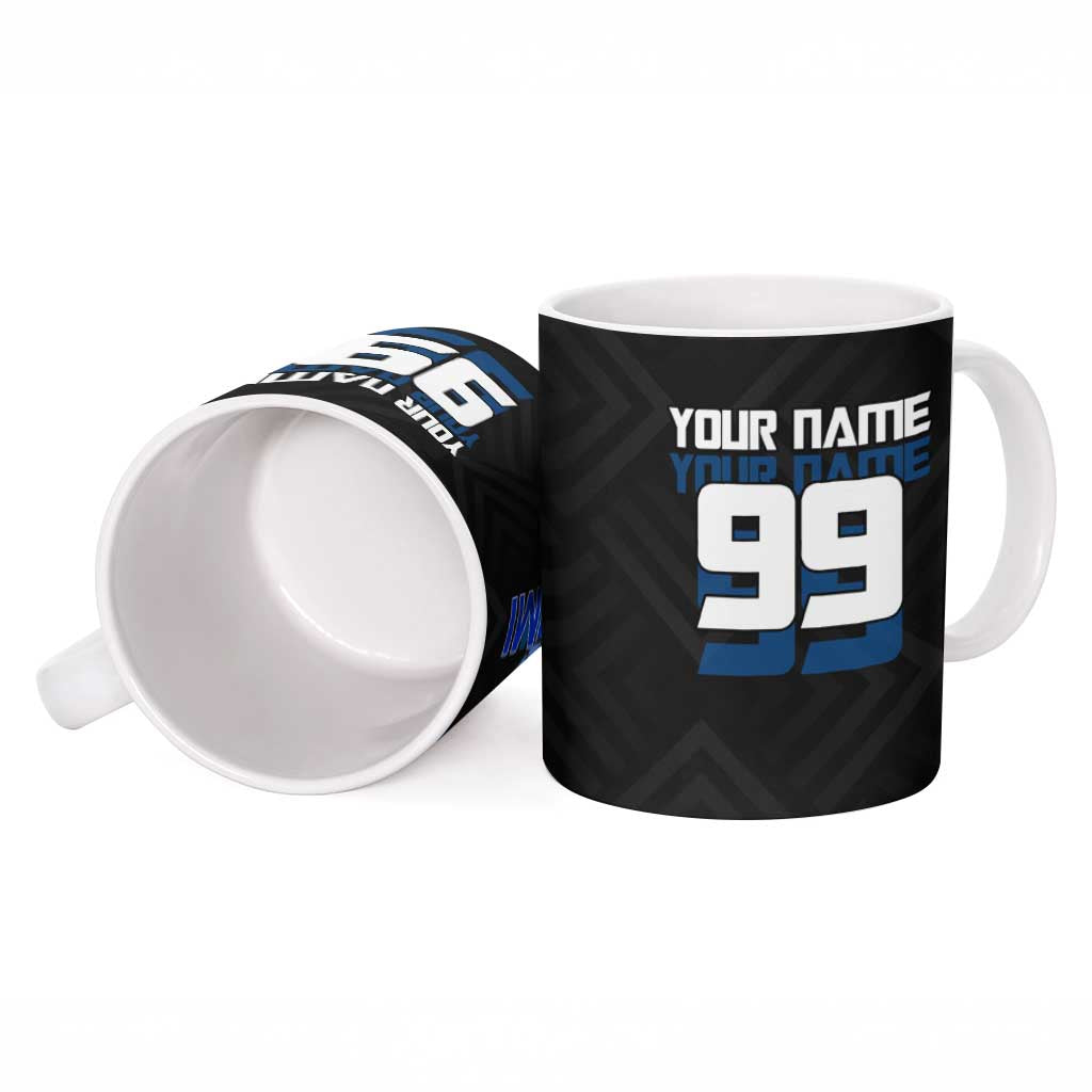 Custom Megumi Fushiguro Jujutsu Kaisen Ceramic Mug Blue Flames Soccer Theme Anime