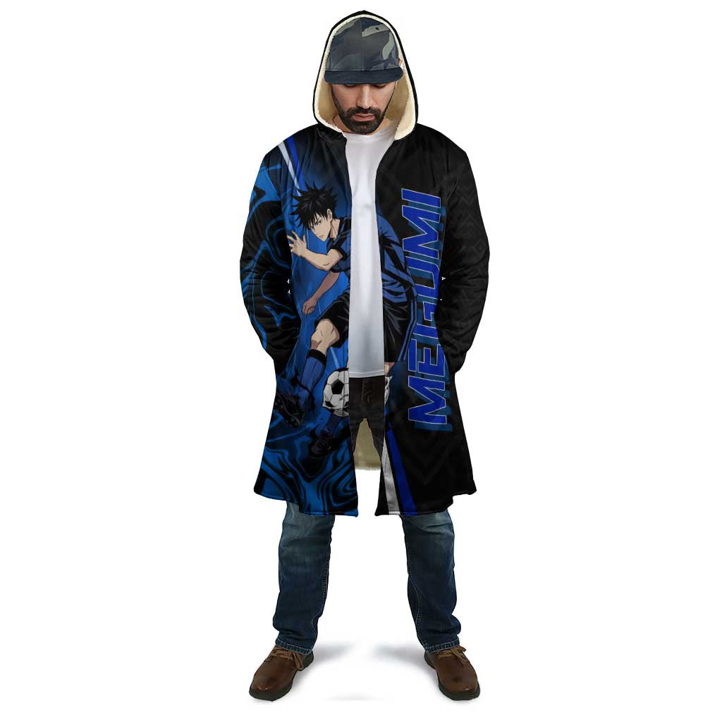 Custom Megumi Fushiguro Jujutsu Kaisen Cloak Blue Flames Soccer Theme Anime