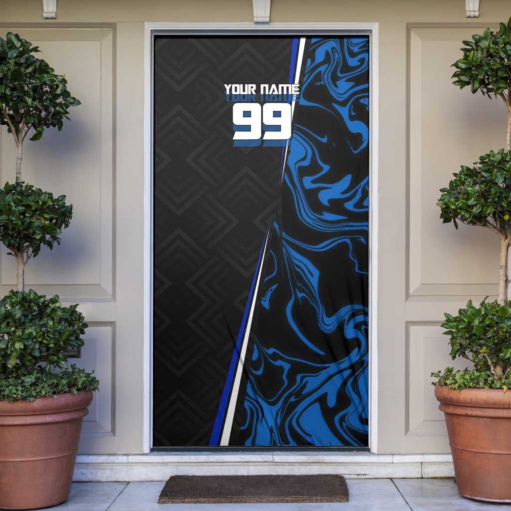 Custom Megumi Fushiguro Jujutsu Kaisen Door Cover Blue Flames Soccer Theme Anime