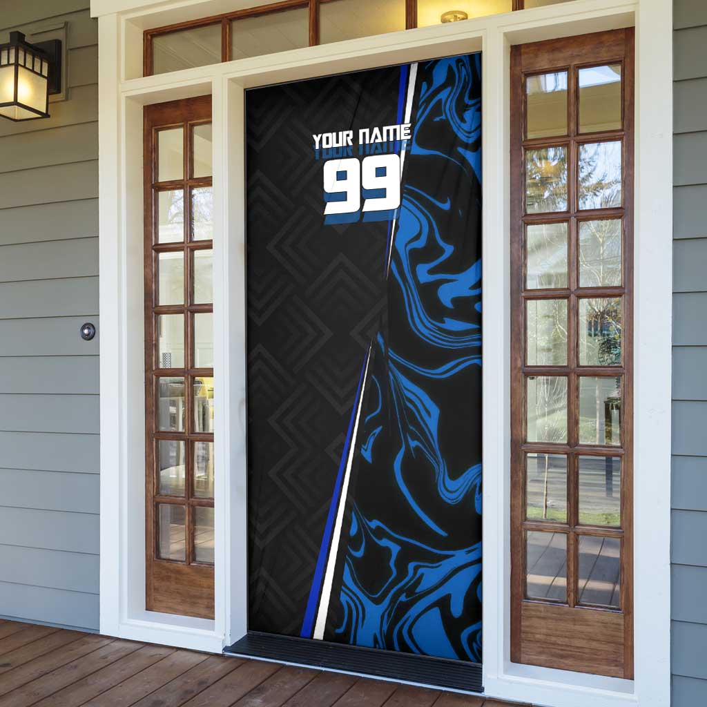 Custom Megumi Fushiguro Jujutsu Kaisen Door Cover Blue Flames Soccer Theme Anime