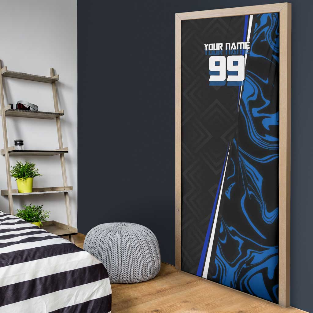 Custom Megumi Fushiguro Jujutsu Kaisen Door Cover Blue Flames Soccer Theme Anime