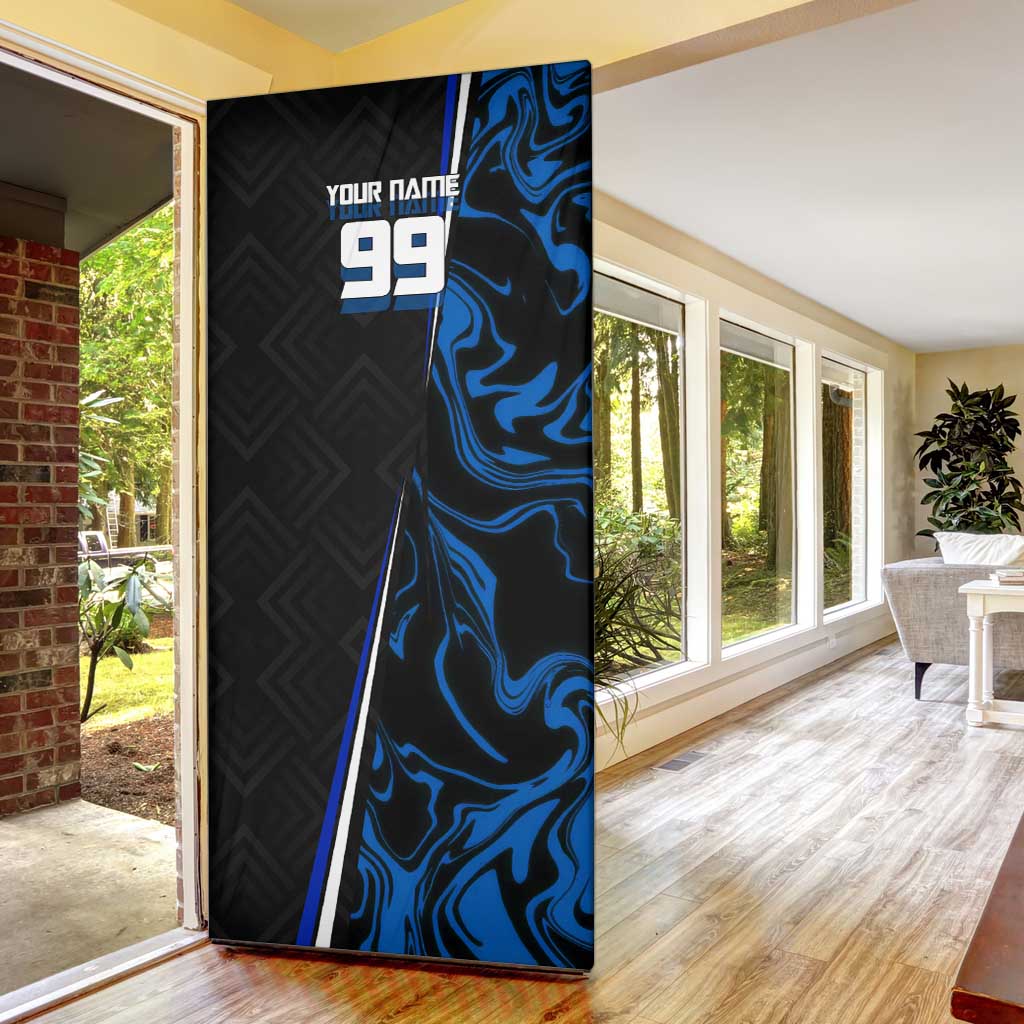 Custom Megumi Fushiguro Jujutsu Kaisen Door Cover Blue Flames Soccer Theme Anime