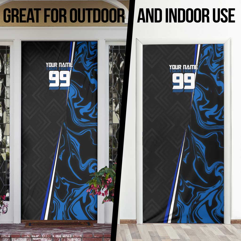 Custom Megumi Fushiguro Jujutsu Kaisen Door Cover Blue Flames Soccer Theme Anime