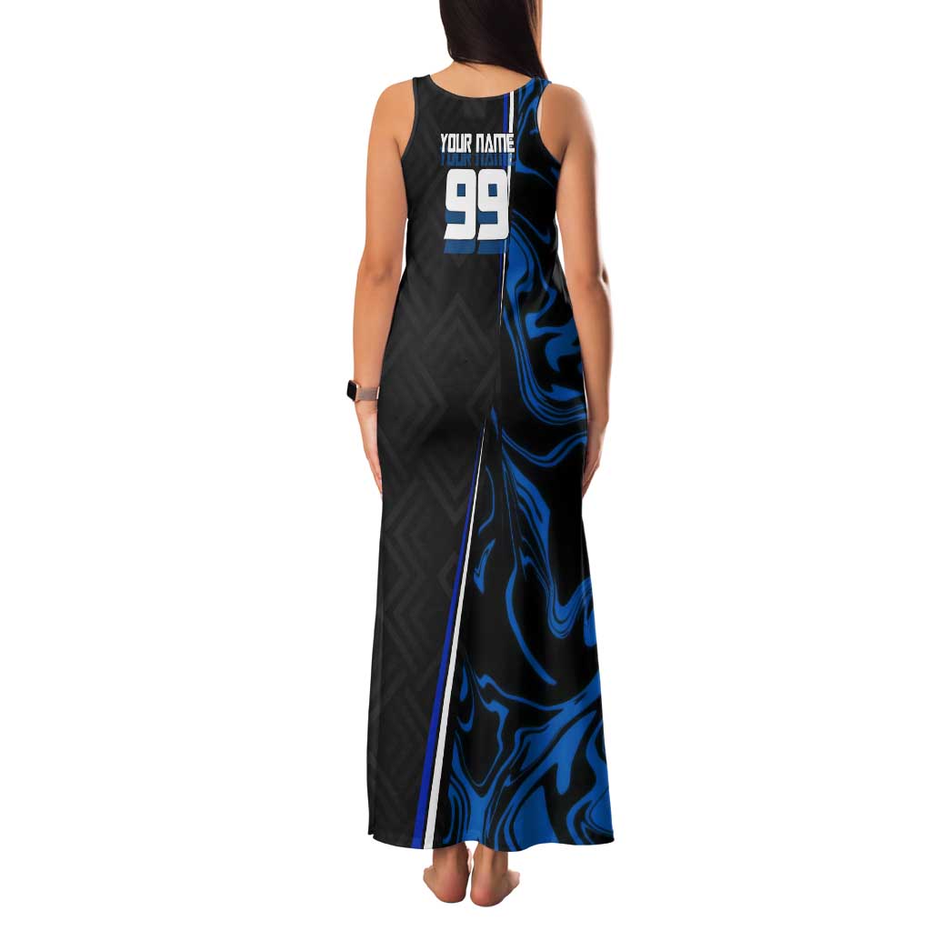 Custom Megumi Fushiguro Jujutsu Kaisen Family Matching Tank Maxi Dress and Hawaiian Shirt Blue Flames Soccer Theme Anime