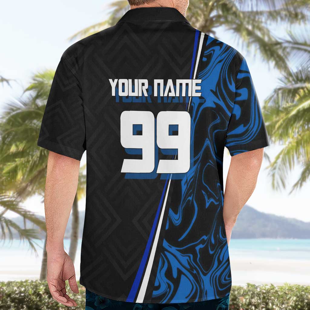 Custom Megumi Fushiguro Jujutsu Kaisen Hawaiian Shirt Blue Flames Soccer Theme Anime