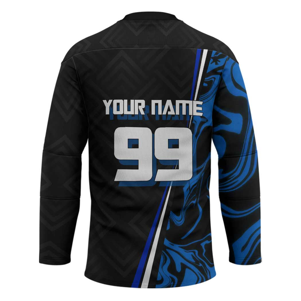 Custom Megumi Fushiguro Jujutsu Kaisen Hockey Jersey Blue Flames Soccer Theme Anime