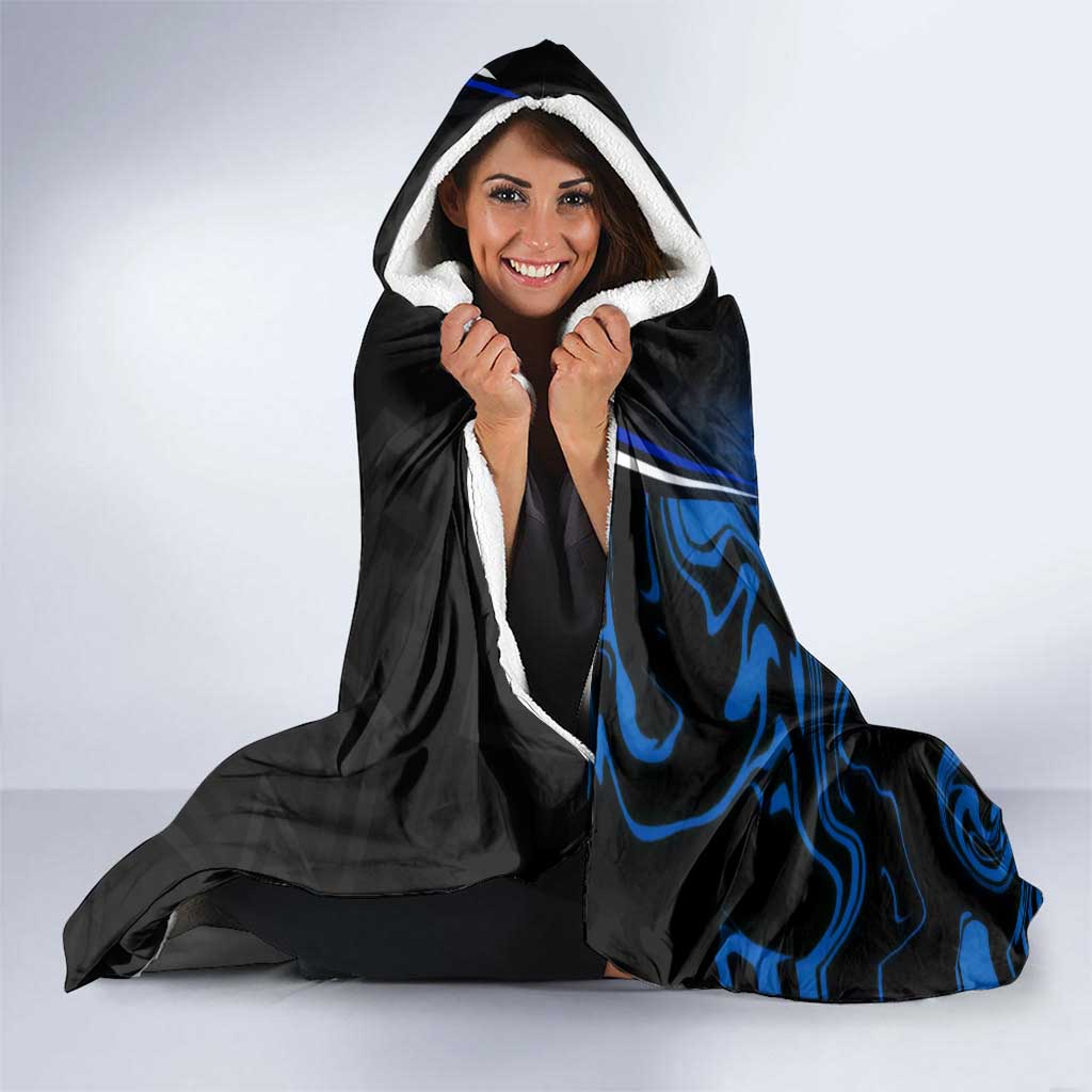 Custom Megumi Fushiguro Jujutsu Kaisen Hooded Blanket Blue Flames Soccer Theme Anime