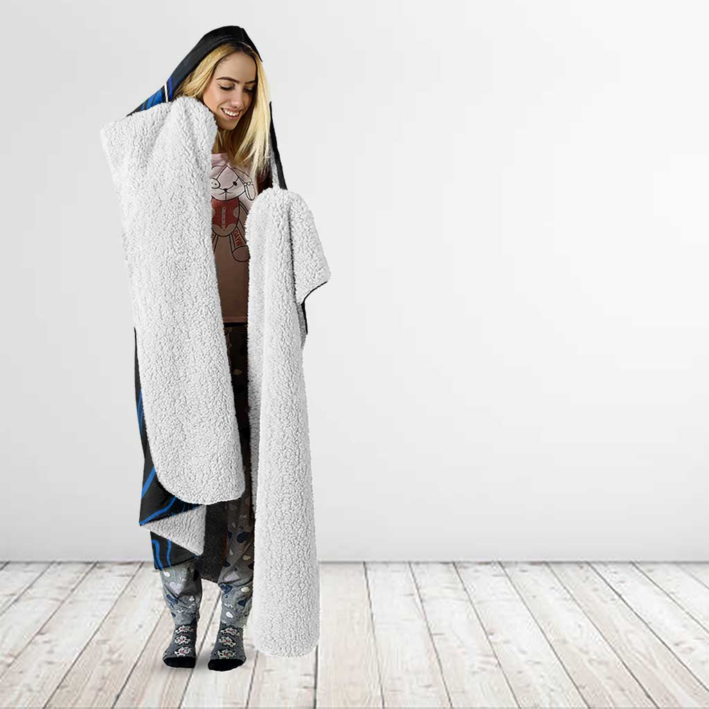 Custom Megumi Fushiguro Jujutsu Kaisen Hooded Blanket Blue Flames Soccer Theme Anime