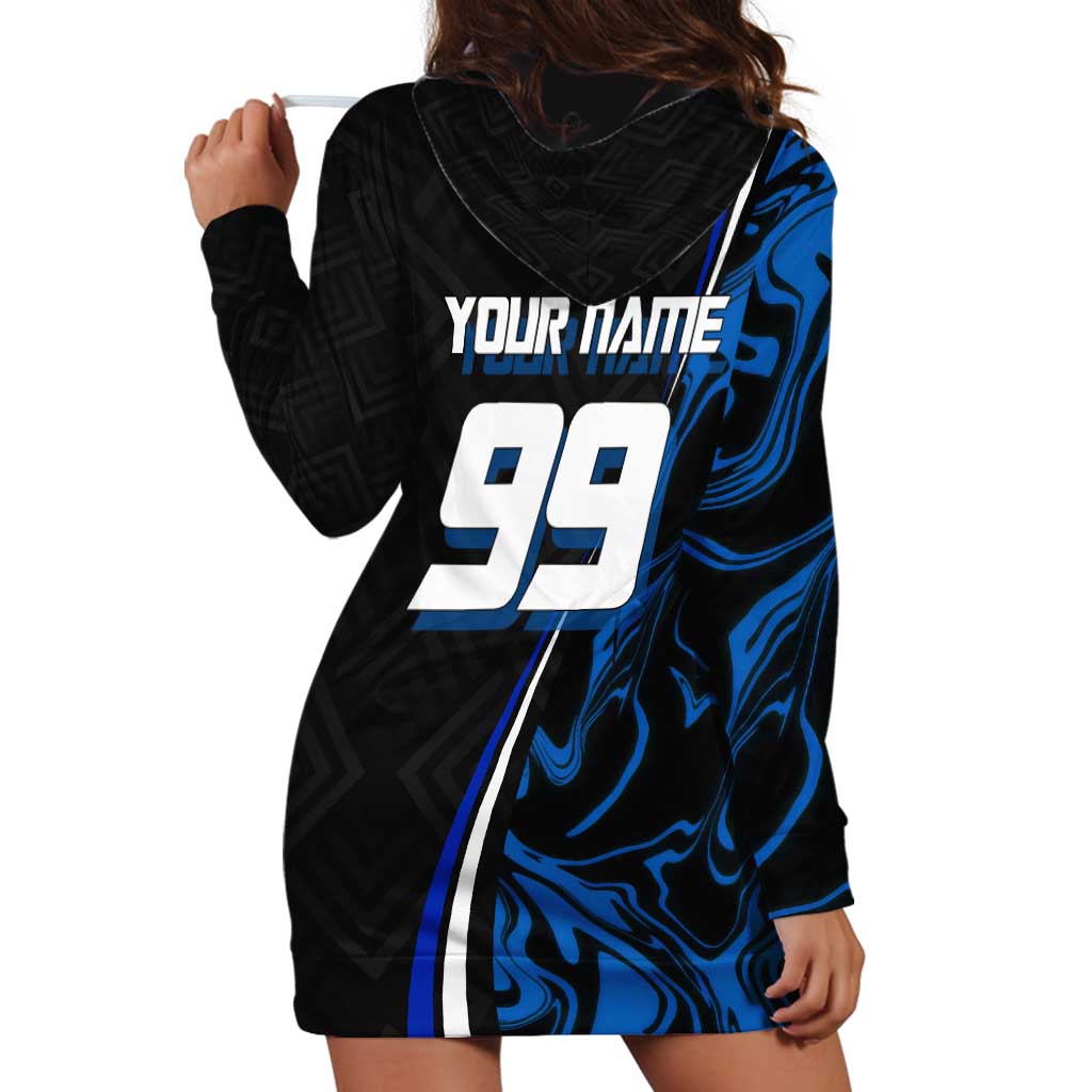 Custom Megumi Fushiguro Jujutsu Kaisen Hoodie Dress Blue Flames Soccer Theme Anime