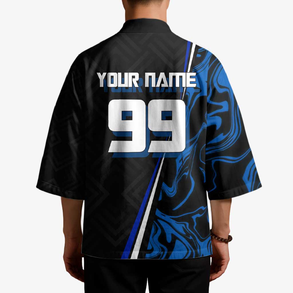 Custom Megumi Fushiguro Jujutsu Kaisen Kimono Blue Flames Soccer Theme Anime