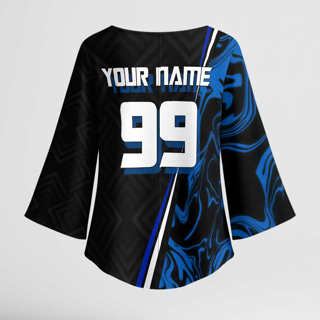 Custom Megumi Fushiguro Jujutsu Kaisen Kimono Sleeve Blouse Blue Flames Soccer Theme Anime