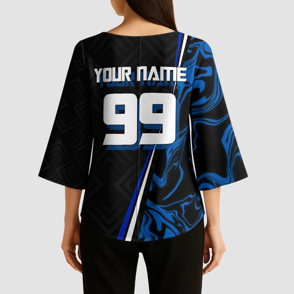 Custom Megumi Fushiguro Jujutsu Kaisen Kimono Sleeve Blouse Blue Flames Soccer Theme Anime