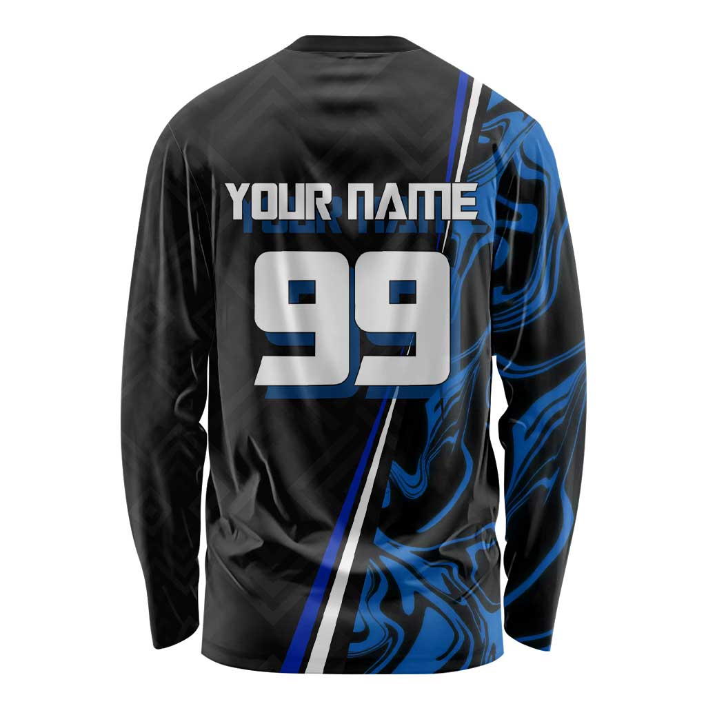 Custom Megumi Fushiguro Jujutsu Kaisen Long Sleeve Shirt Blue Flames Soccer Theme Anime