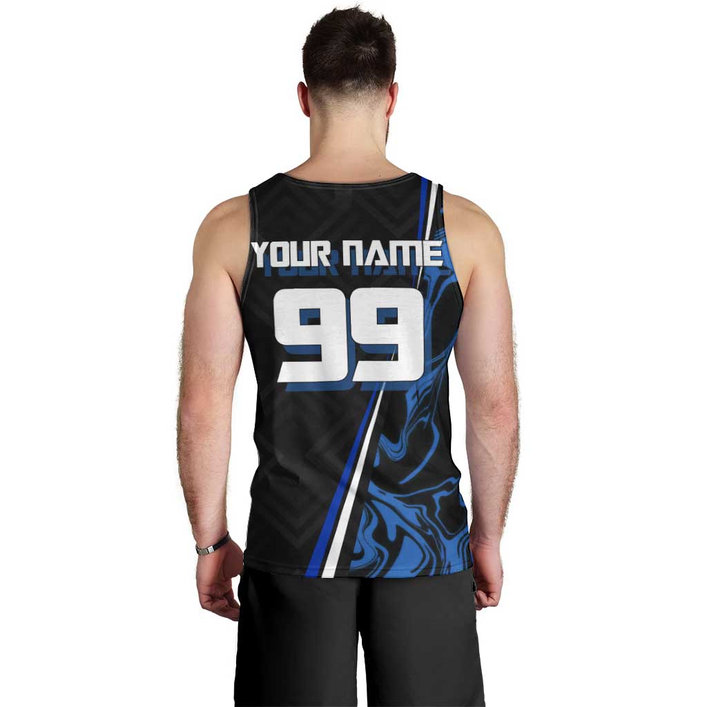 Custom Megumi Fushiguro Jujutsu Kaisen Men Tank Top Blue Flames Soccer Theme Anime