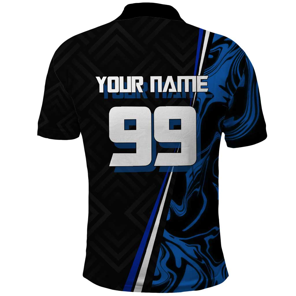 Custom Megumi Fushiguro Jujutsu Kaisen Polo Shirt Blue Flames Soccer Theme Anime