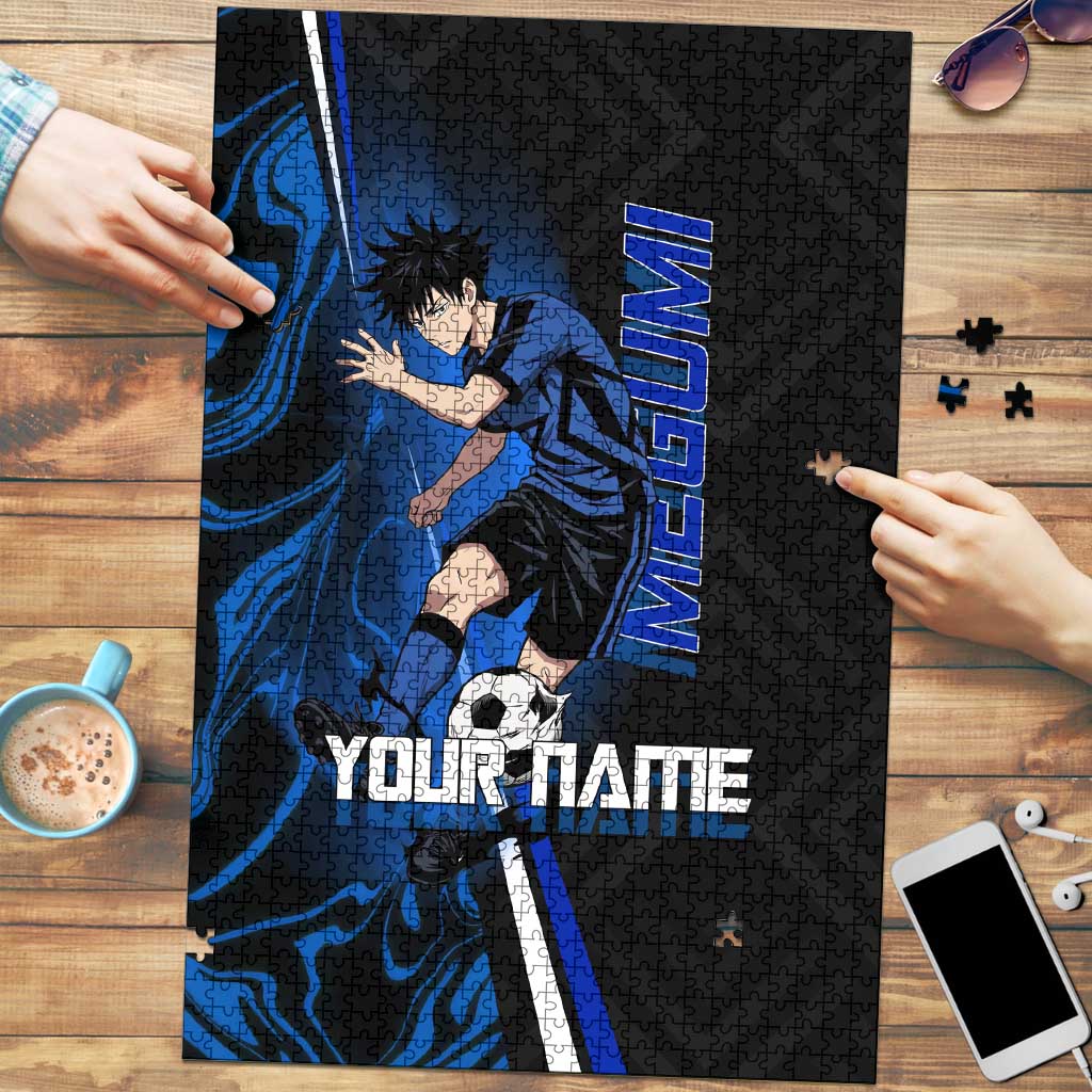 Custom Megumi Fushiguro Jujutsu Kaisen Puzzle Blue Flames Soccer Theme Anime