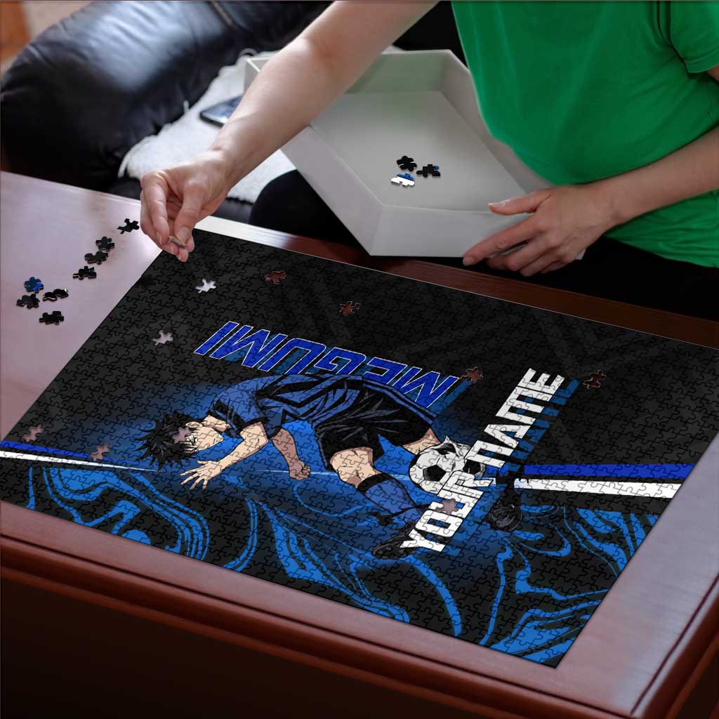 Custom Megumi Fushiguro Jujutsu Kaisen Puzzle Blue Flames Soccer Theme Anime
