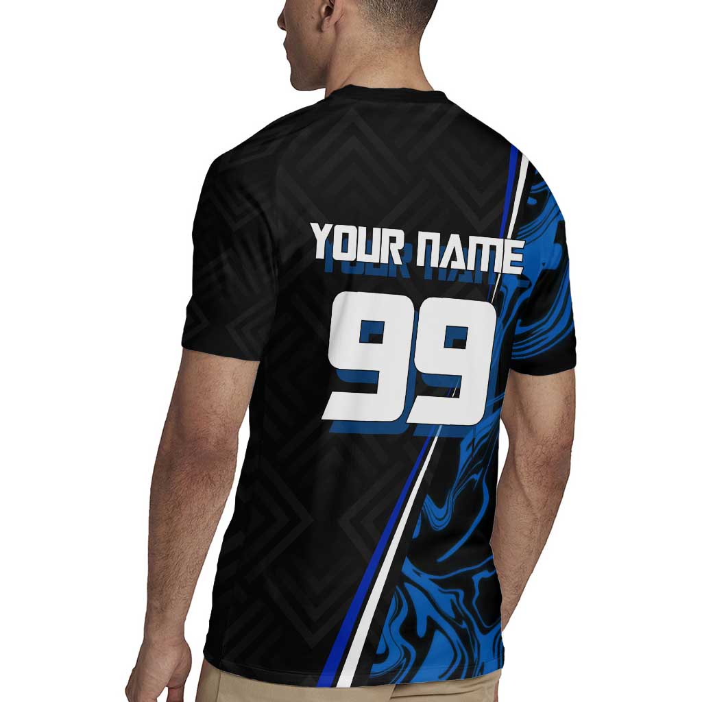 Custom Megumi Fushiguro Jujutsu Kaisen Rugby Jersey Blue Flames Soccer Theme Anime