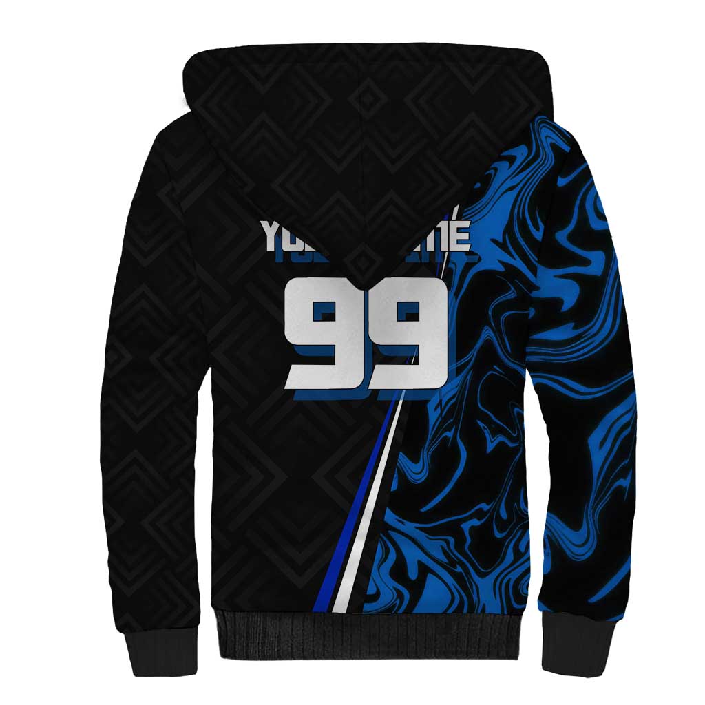 Custom Megumi Fushiguro Jujutsu Kaisen Sherpa Hoodie Blue Flames Soccer Theme Anime