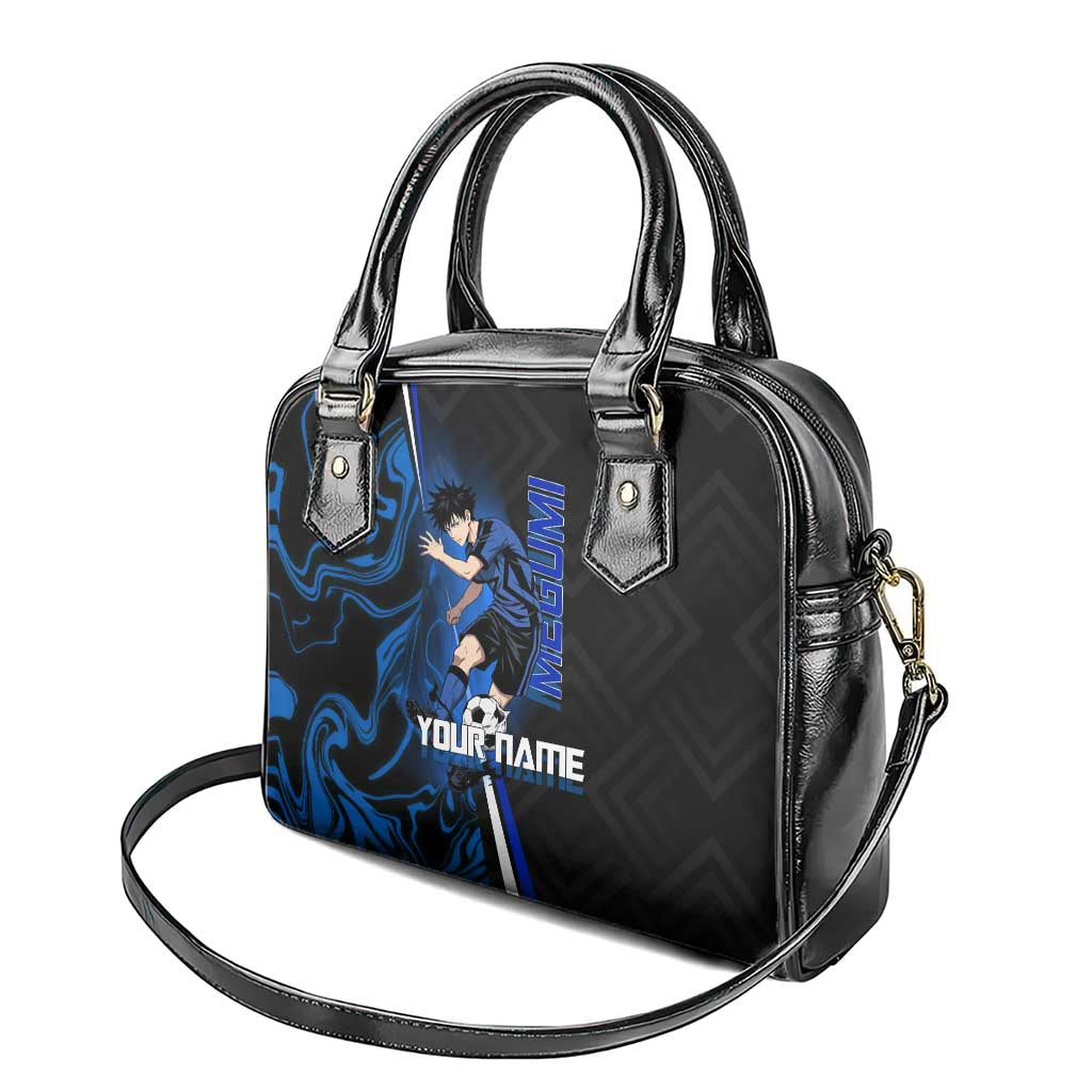 Custom Megumi Fushiguro Jujutsu Kaisen Shoulder Handbag Blue Flames Soccer Theme Anime