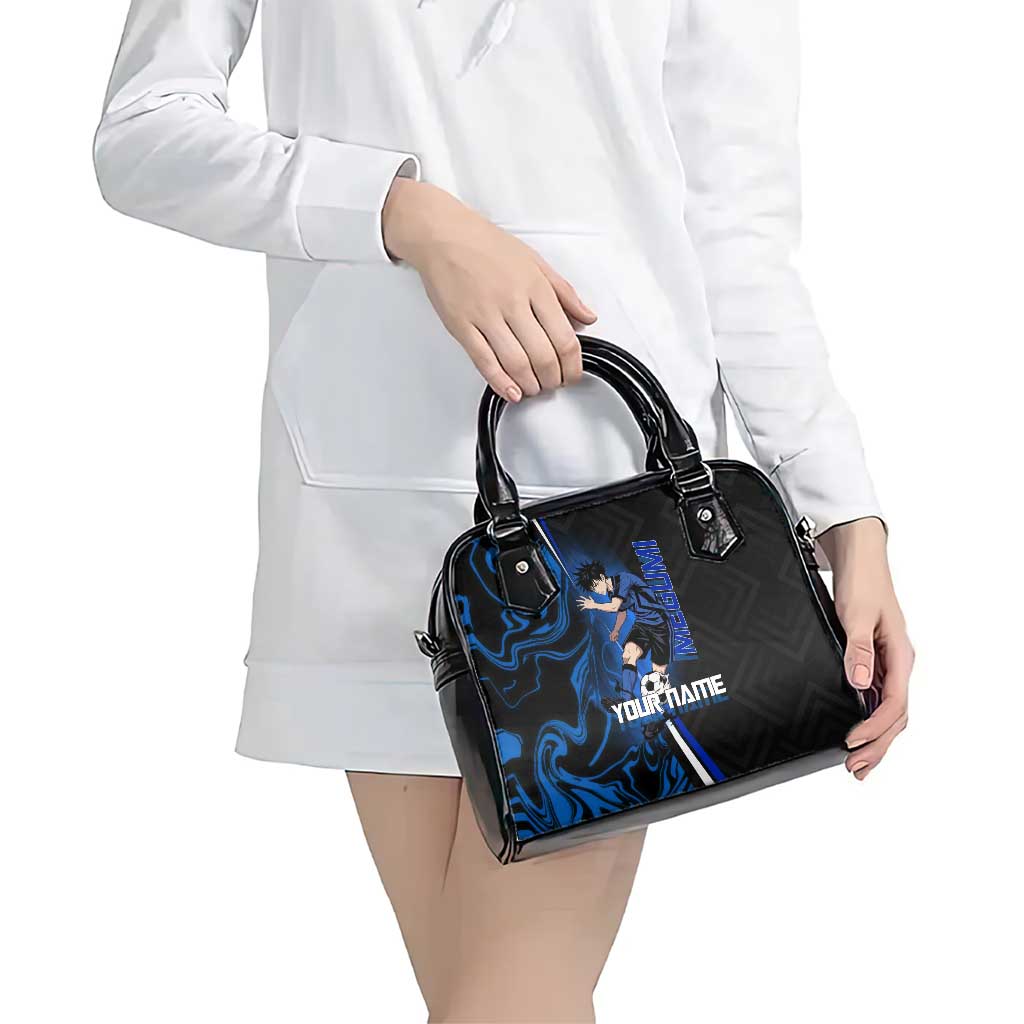 Custom Megumi Fushiguro Jujutsu Kaisen Shoulder Handbag Blue Flames Soccer Theme Anime