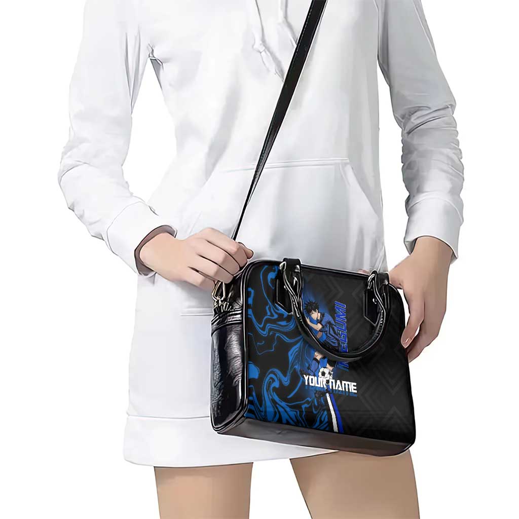 Custom Megumi Fushiguro Jujutsu Kaisen Shoulder Handbag Blue Flames Soccer Theme Anime