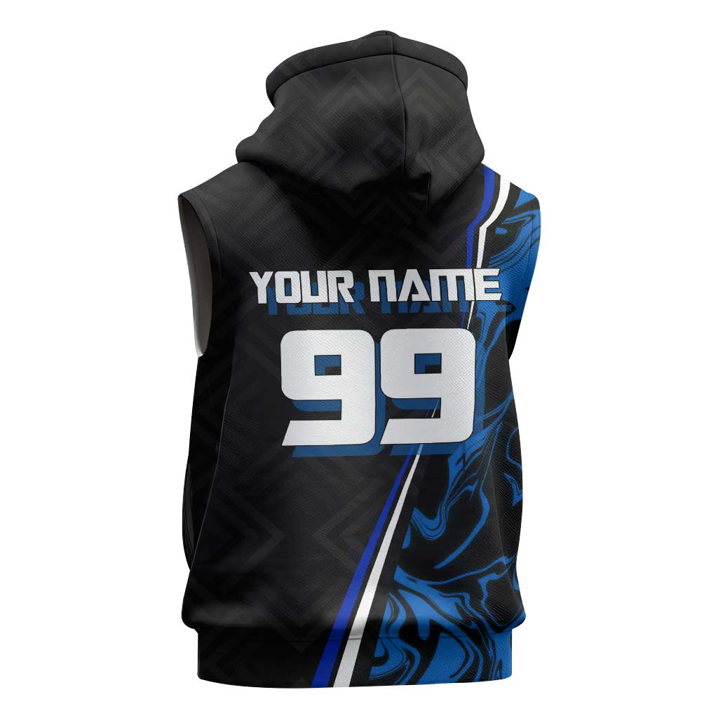 Custom Megumi Fushiguro Jujutsu Kaisen Sleeveless Hoodie Blue Flames Soccer Theme Anime